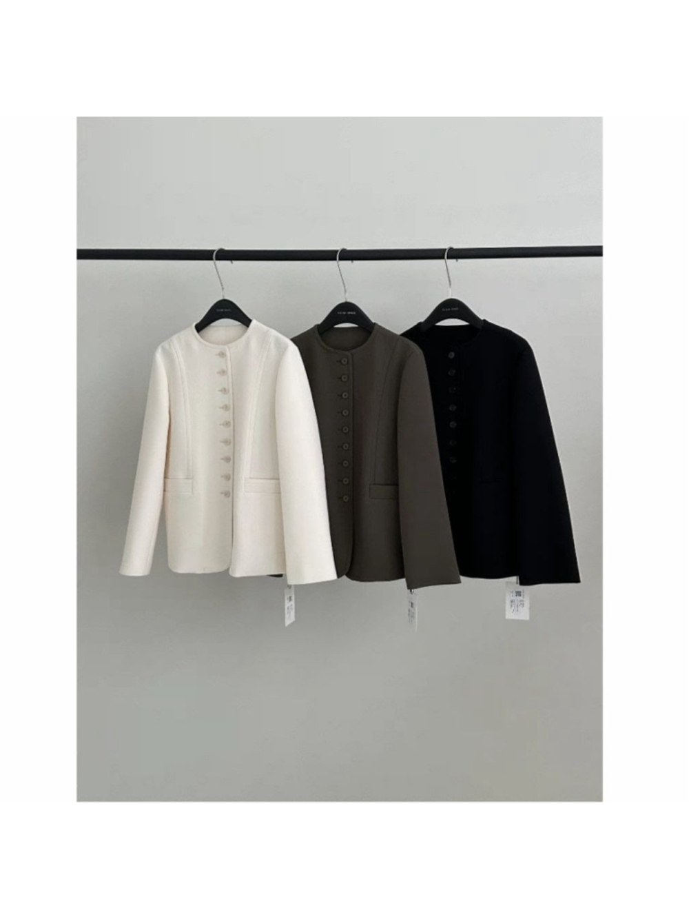 Elegant Minimalist Ivory and Black Jacket